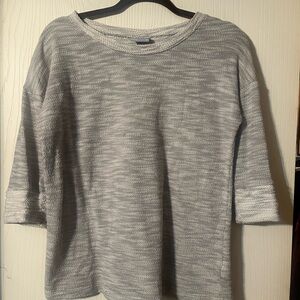 Gray Textured Knit Sweater